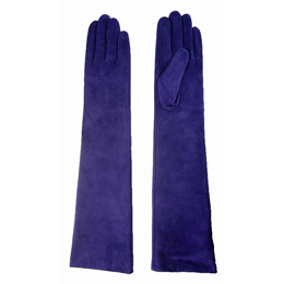 Women's Long Style Pig Suede Gloves, Leather Gloves, QY-L10386
