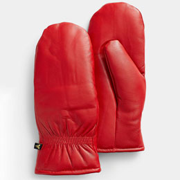 Ladies' Sheepskin Mitten Gloves with Synthetic Fur Lining Leather Insulated Mittens QY-L10390