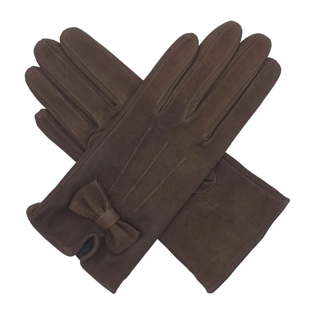 Kitty Suede Bow Gloves