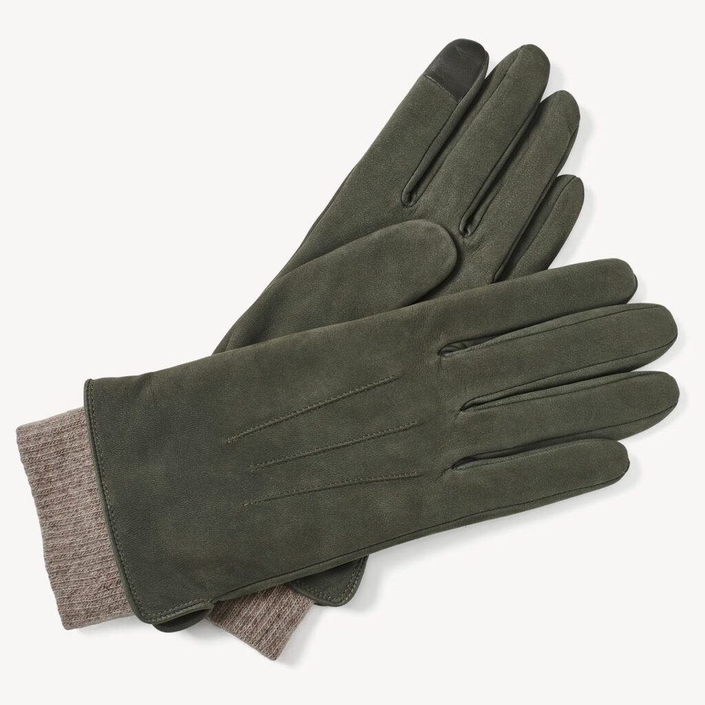 Velvet Suede Long Knit Gloves