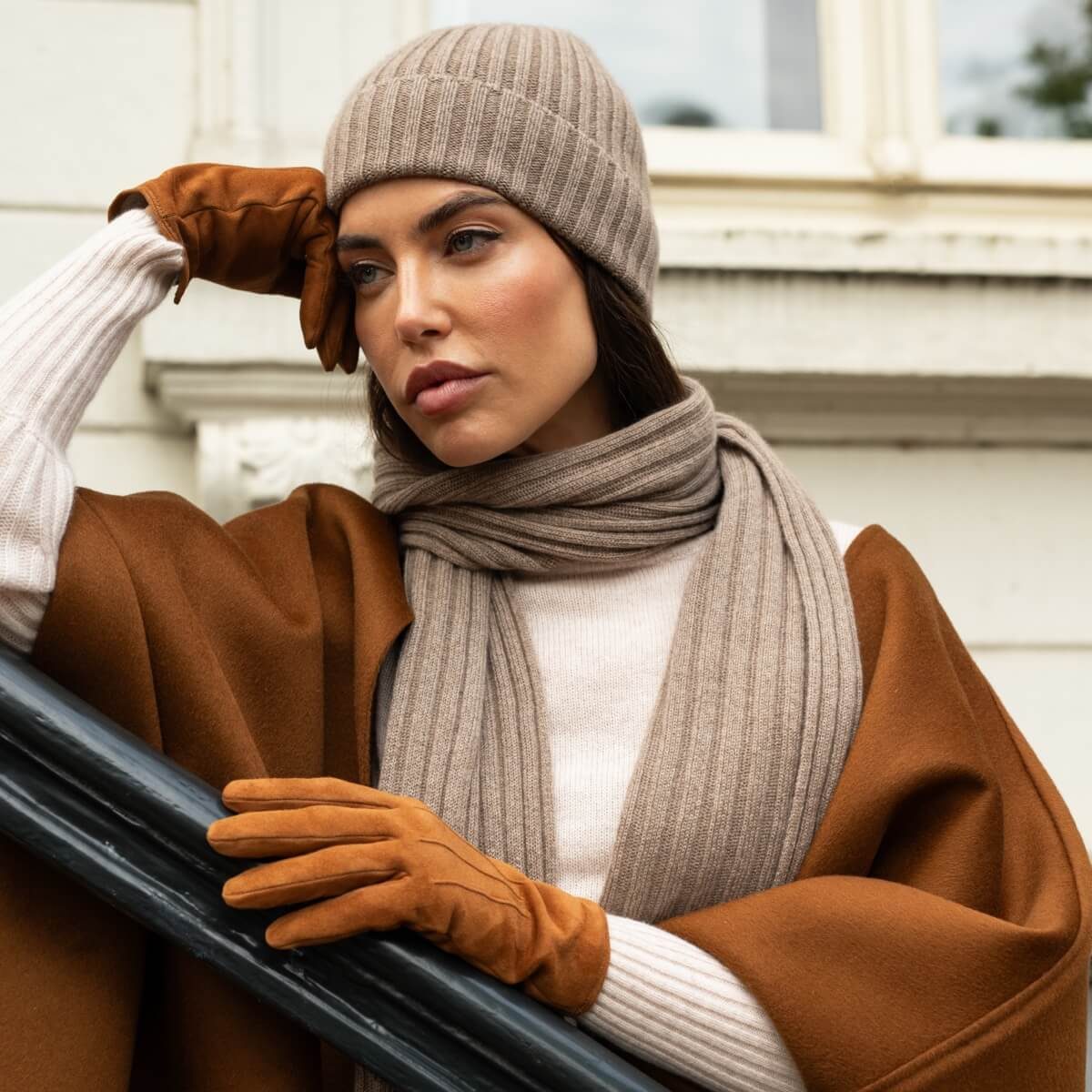Silvia Sheep Suede Backseam Gloves - Image 8