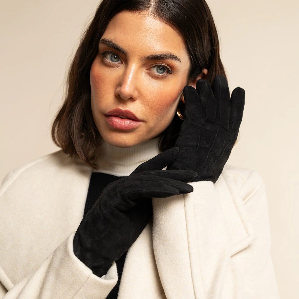 Silvia Sheep Suede Backseam Gloves - Image 15