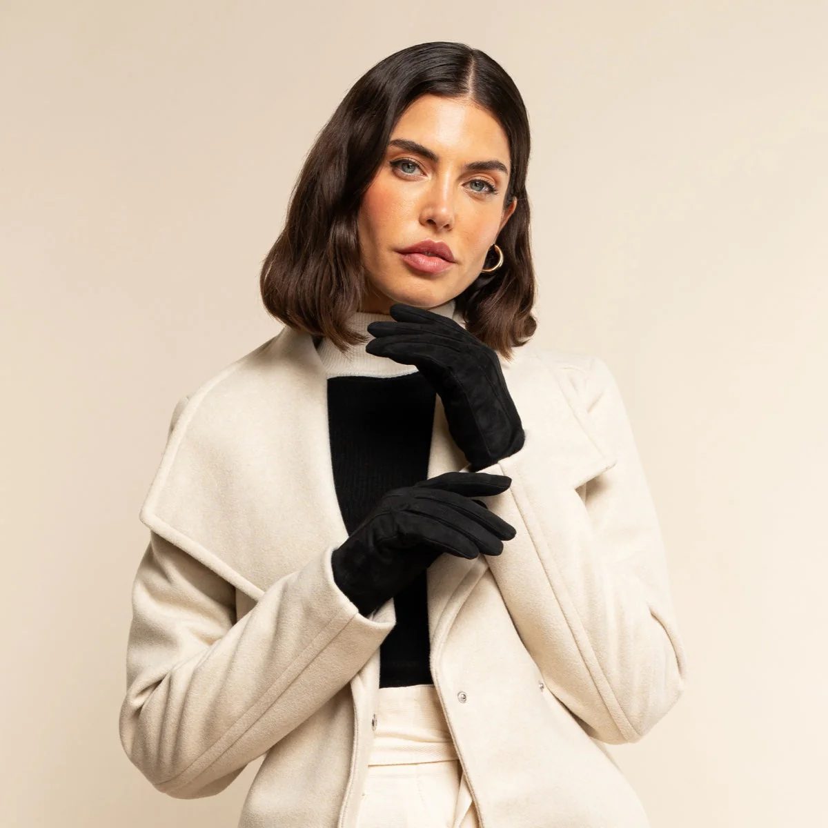 Silvia Sheep Suede Backseam Gloves - Image 18