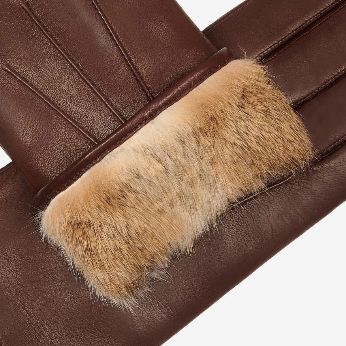 Francesca Backseam Rabbit-Fur Gloves - Image 2