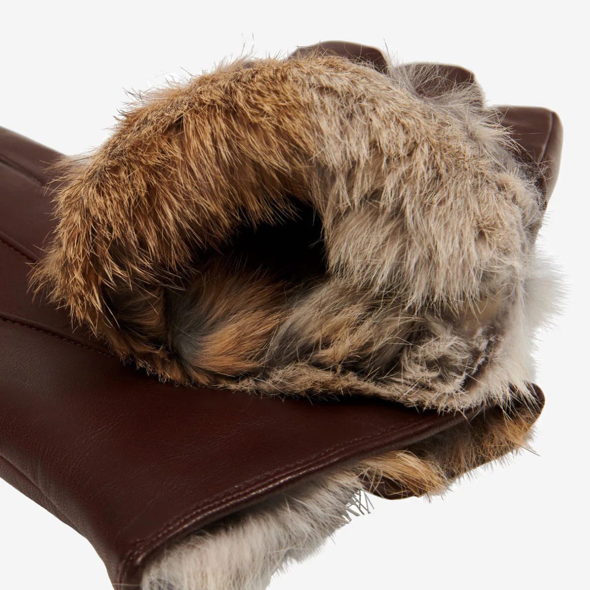 Francesca Backseam Rabbit-Fur Gloves - Image 4