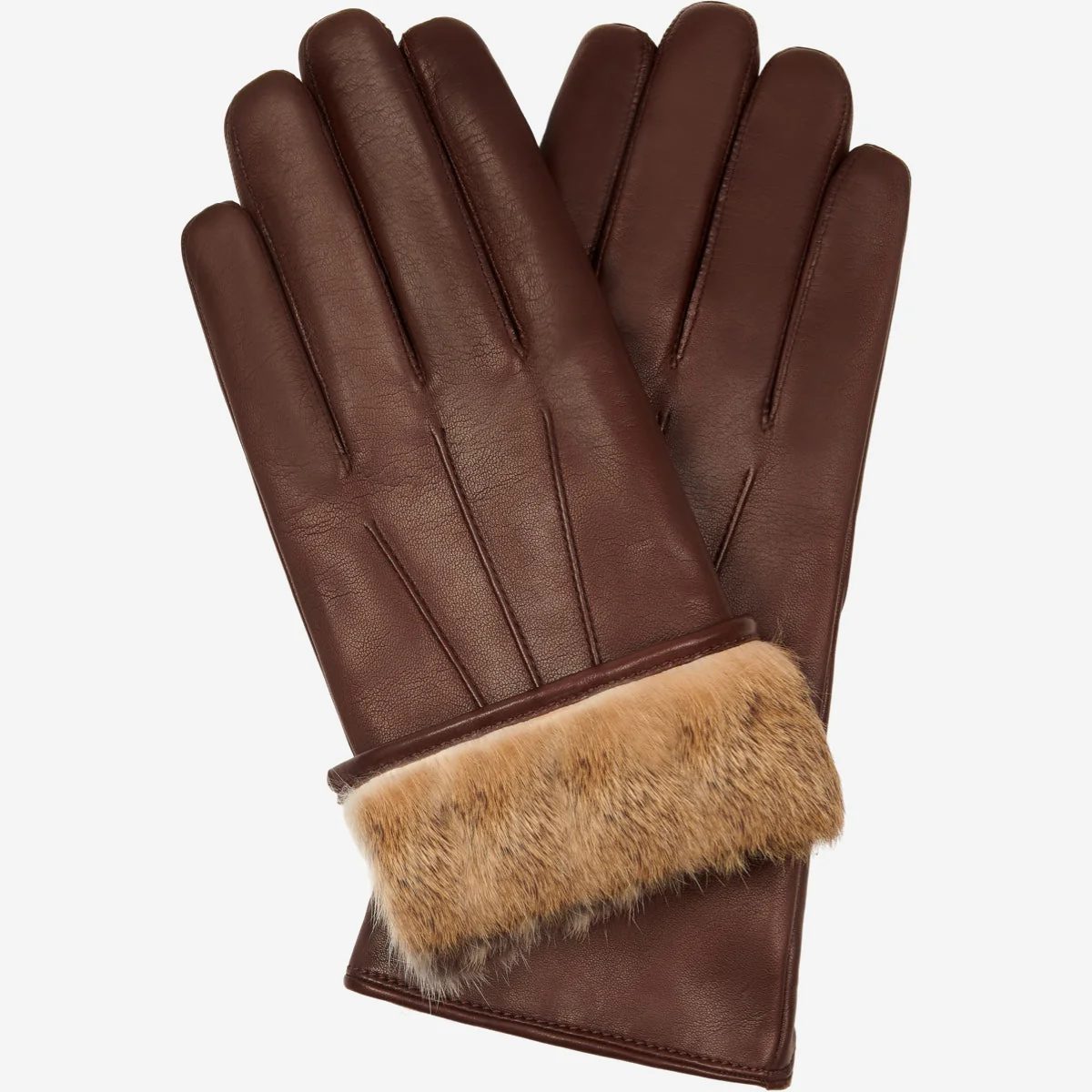 Francesca Backseam Rabbit-Fur Gloves - Image 5