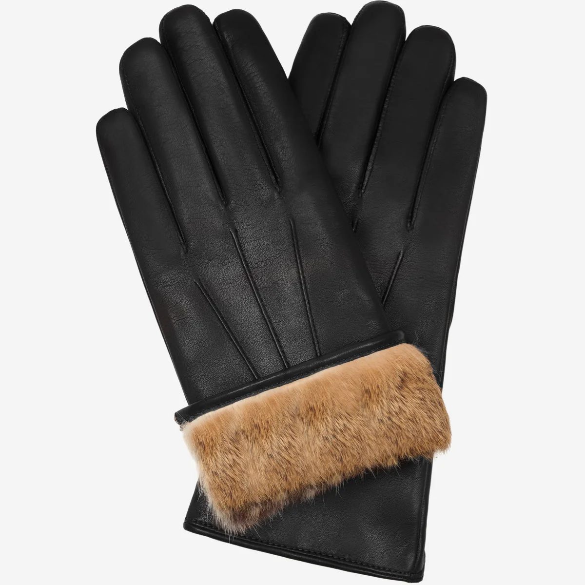 Francesca Backseam Rabbit-Fur Gloves - Image 9