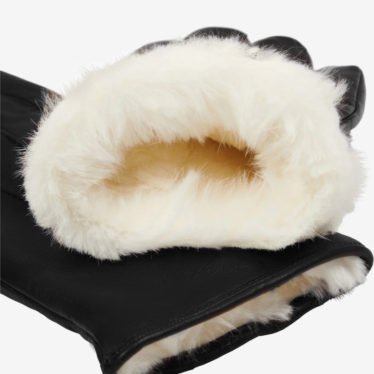 Francesca Backseam Rabbit-Fur Gloves - Image 10