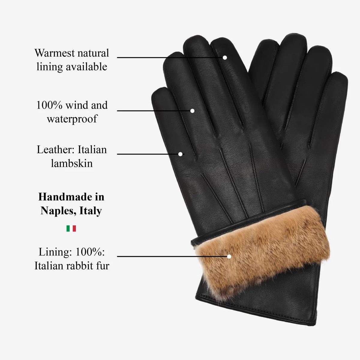 Francesca Backseam Rabbit-Fur Gloves - Image 13