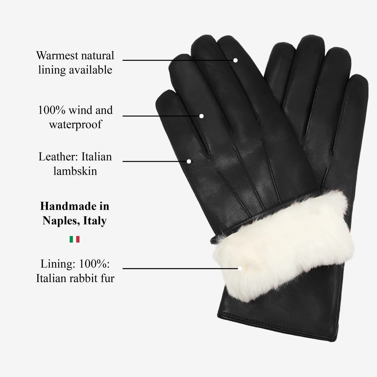 Francesca Backseam Rabbit-Fur Gloves - Image 14