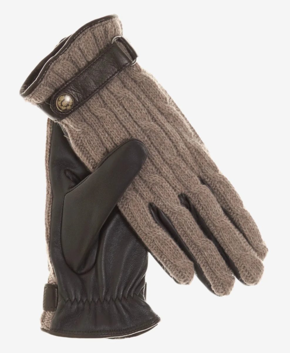 Knit-Back Leather Wrist-Strap Gloves - Image 6
