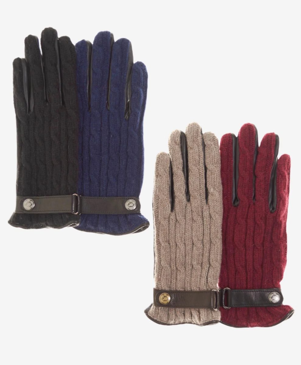 Knit-Back Leather Wrist-Strap Gloves - Image 7