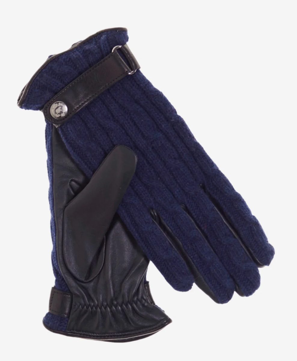 Knit-Back Leather Wrist-Strap Gloves - Image 8