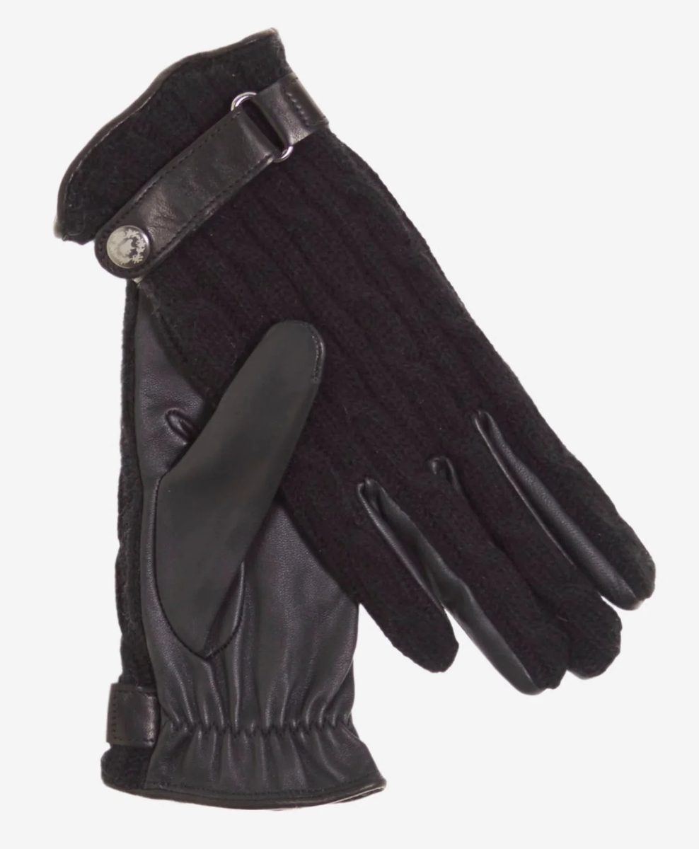 Knit-Back Leather Wrist-Strap Gloves - Image 10