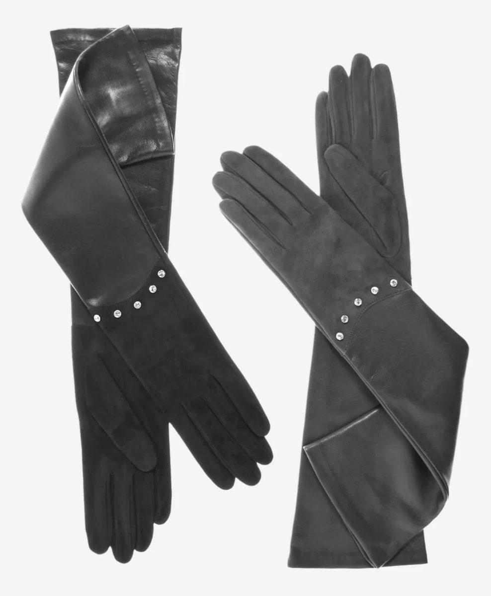 Long Suede & Sheepskin Gloves - Image 2